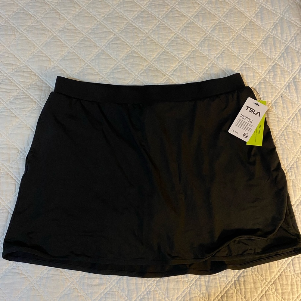 TSLA Black Tennis Skirt